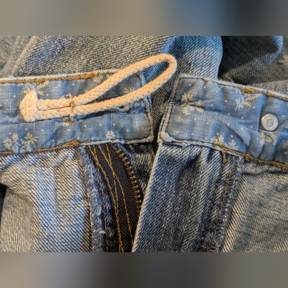 LRL Ralph Lauren Patchwork Straight Wide Leg Jeans Size 10 Vintage Distressed - Picture 9 of 16